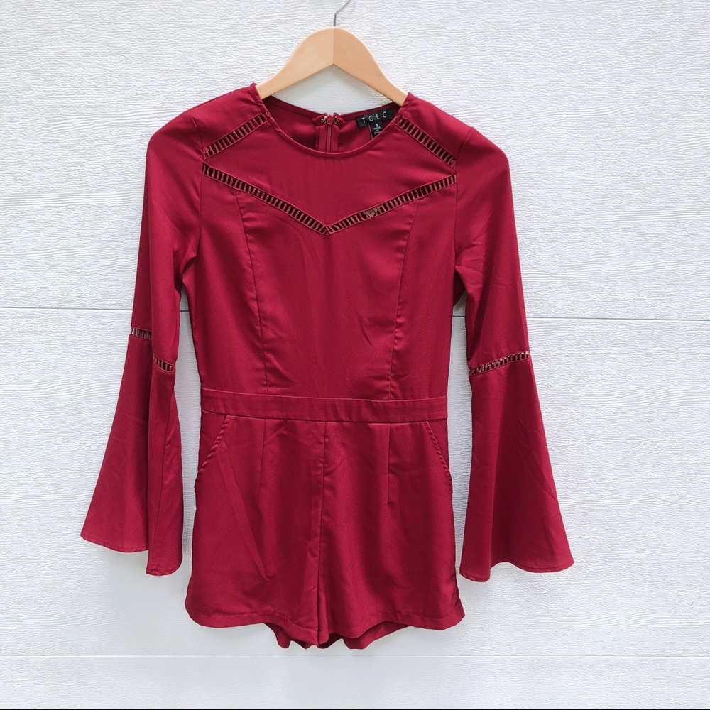 Dark red romper